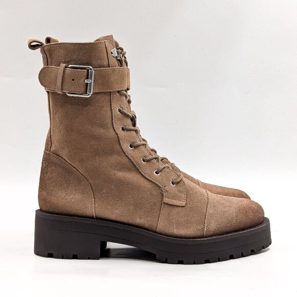 Sam Edelman Women Junip Brown Suede Festival Combat Platform Boots Size 7.5 - Picture 5 of 10